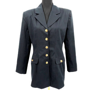 St. John Sport Marie Gray Vintage Cotton Blend Blazer Rare Turn Lock Closures‎